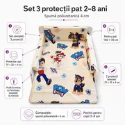 Set 3 protectii pat 2-8 ani spuma poliuretanica 4 cm - ASC6427968007003