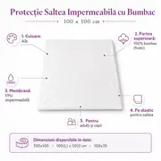 Protectie Saltea Impermeabila Cu Bumbac 100 X 100 Cm - ASC6427968006693