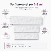 Set 3 protectii pat 2-6 ani fibra de poliester 3 cm - ASC6427968007041