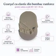 Cearsaf cu elastic din bumbac ranforce pentru saltea ovala de 110x60x10 cm - ASC6427968007096