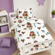 Lenjerie pat baietei 2-6 ani Paw Patrol Alb pentru saltele 130x60 cm - ASC6427968007201