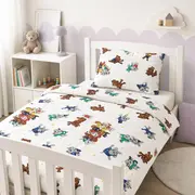 Lenjerie 3 piese pat copii Paw Patrol Alb 2-8 ani pentru saltele 140x70 ASC6427968007218