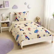 Set pilota si perna din bumbac ranforce cu Paw Patrol Crem pentru pat 2-8 / 2-12 ani - ASC6427968007492
