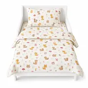 Set 5 piese Lenjerie Forest saltele 130x60 compatibile cu pat 2-6 ani + Pilota + Perna - ASC6427968008000
