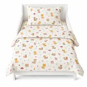 Set 5 piese Lenjerie Forest saltele 140x70 compatibile cu pat 2-8 ani + Pilota + Perna - ASC6427968008017
