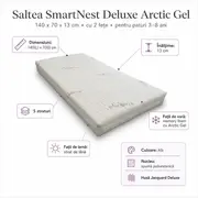 Saltea SmartNest Deluxe Arctic Gel 140x70x13cm cu 2 fete pentru paturile 3-8 ani - ASC6427968007836