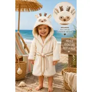 Halat de baie premium cu caprioara brodata, ramel 487