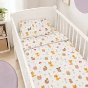 Lenjerie Set 3 piese Lenjerie Cresa - Animalutele padurii pentru saltele 140x70 - ASC6427968009397