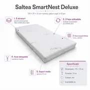 Saltea SmartNest Deluxe 170x70x12 cm in 5 straturi cu 2 fete pentru paturile 2-12 ani - ASC6427968020156
