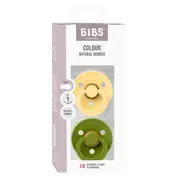 Bibs - set 2 suzete colour latex, tetina rotunda, 0 luni +-pale butter/wasabi bbb110475