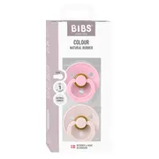 Bibs - set 2 suzete colour latex, tetina rotunda, 0 luni +-petal/baby pink bbb110334
