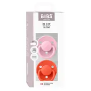 Bibs - set 2 suzete de lux silicon, tetina rotunda, marime universala-baby pink/tango bbb150299