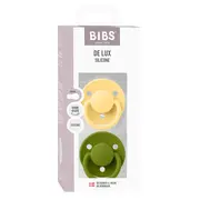 Bibs - set 2 suzete de lux silicon, tetina rotunda, marime universala-pale butter/wasabi bbb150300
