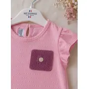 Compleu bluza si pantalonasi scurti, messinho, roz sbs1