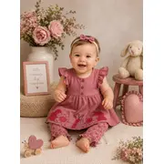 Compleu din doua piese, tricou si pantaloni pentru bebelusi, deco, model alsbs10, bumbac sbs10