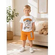 Compleu din doua piese, tricou si pantaloni scurti pentru copii, memoza, model alsbs12, bumbac sbs12