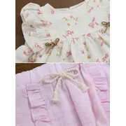 Compleu din doua piese din muselina, bumbac, bebly kids tram1-1