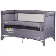 Patut pliabil Chipolino Relax Tiger charcoal cu laterala culisanta HUBKOSIRE266CH