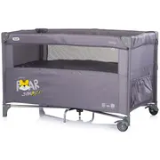 Patut pliabil Chipolino Relax Tiger charcoal cu laterala culisanta HUBKOSIRE266CH