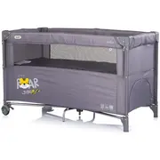 Patut pliabil Chipolino Relax Tiger charcoal cu laterala culisanta HUBKOSIRE266CH
