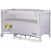 Patut pliabil Chipolino Relax Tiger platinum cu laterala culisanta HUBKOSIRE267PL