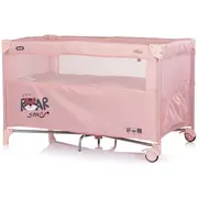 Patut pliabil Chipolino Relax Tiger powder pink cu laterala culisanta HUBKOSIRE2691P
