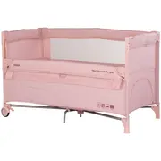 Patut pliabil Chipolino Relax powder pink linen cu laterala culisanta HUBKOSIRE265PP