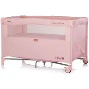 Patut pliabil Chipolino Relax powder pink linen cu laterala culisanta HUBKOSIRE265PP