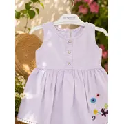 Rochita pentru bebelusi, oryeda cu broderie delicata, lila tram3
