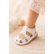 Sandalute albe cu piuitoare - ponei snd5-13