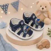 Sandalute bleumarin cu luminite pentru super bebelusi - masinuta snd7-12-1