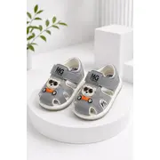 Sandalute gri cu luminite pentru super bebelusi - ursulet snd7-11