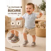 Sandalute gri cu piuitoare - happy cute bear snd5-10
