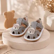 Sandalute gri cu piuitoare - happy cute bear snd5-10