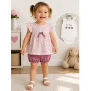 Set din 3 piese cu body, bumbac, deco tram1-30