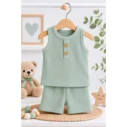 Set din doua piese pentru bebelusi, bumbac, bymurat, maiou si pantalonasi tram1-19