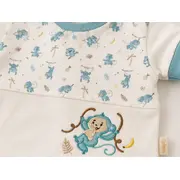 Set din doua piese pentru bebelusi, bumbac, maimutica brodata, babyim tram1-3