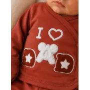 Set serde bebeluși nou-născut 0&ndash;3 luni, 5 piese cu imprimarea &bdquo;i love dad&rdquo; - caramiziu bgk2051-1