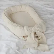Babynest Premium Brodat Lilly Cu Funda ,   Bumbac Natural 100%, Saltea Detasabila, Handmade Polonia   De La Nastere La 9 Luni Pjbghda