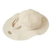 Palarie De Soare Din Muselina Babyly ,   Nisip Natural, Protectie Completa Cap-urechi-ceafa, Reglabila   0-3 Ani, Handmade Polonia Pjbc2789