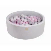 Piscina Uscata Cu 200 De Bile (alb, Gri, Roz Pastel) Meowbaby  , 90x30 Cm, Gri Deschis Pjbmeo033
