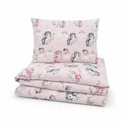 Lenjerie pat bebe 120x60 cm bumbac ranforce 3 piese Unicorni - ASC6427968020743