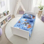 Lenjerie patut bebe 120x60 cm bumbac ranforce 3 piese Tom si Jerry Blue - ASC6427968020781