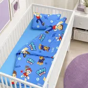 Lenjerie patut bebe 120x60 cm bumbac ranforce 3 piese Paw Patrol Blue - ASC6427968020828