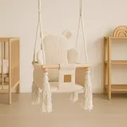 Leagan Pentru Copii Si Bebelusi, Centuri De Siguranta, Catifea Reiata, Perna Ursulet Aesthetic Ecri, Meowbaby Pjbahbsg01