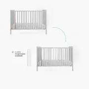 Patut Din Lemn Pentru Bebe, Inaltime Saltea Reglabila, Stardust  Craft Gri 120a 60 Cm Pjbstardust_grey