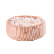 Piscina Uscata Cu 200 De Bile 7cm (alb Perlat Transparent) Meowbaby   Aesthetic, 90x30 Cm, Premium Velur Reiat   Corduroy Roz Pjbbsar9001