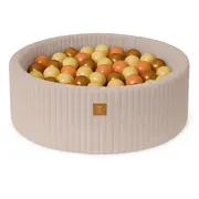 Piscina Uscata Cu 200 De Bile 7cm Meowbaby   Churros, 90x30 Cm, Premium Velur Reiat   Corduroy Bej Pjbmchbao21000
