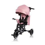 Tricicleta copii, Lionelo, Tris Plus, Ultrapliabila, Multifunctionala, Pana la 25 kg, Inclinare spatar in fata si in spate, Suport picioare, Control al directiei, Scaun reversibil, Rotire 360 grade, Conform cu EN71, 9 luni-5 ani, Roz BYNLO-TRIS_PLUS_PINK_