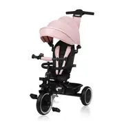 Tricicleta copii, Lionelo, Berry, 2 in 1, Multifunctionala, Suport picioare, Control al directiei, Scaun reversibil, Rotire 360 grade, Functie de roata libera, Utilizare pana la 5 ani, Constructie din otel, Conform cu standardul EN71, Roz BYNLO-BERRY_PINK
